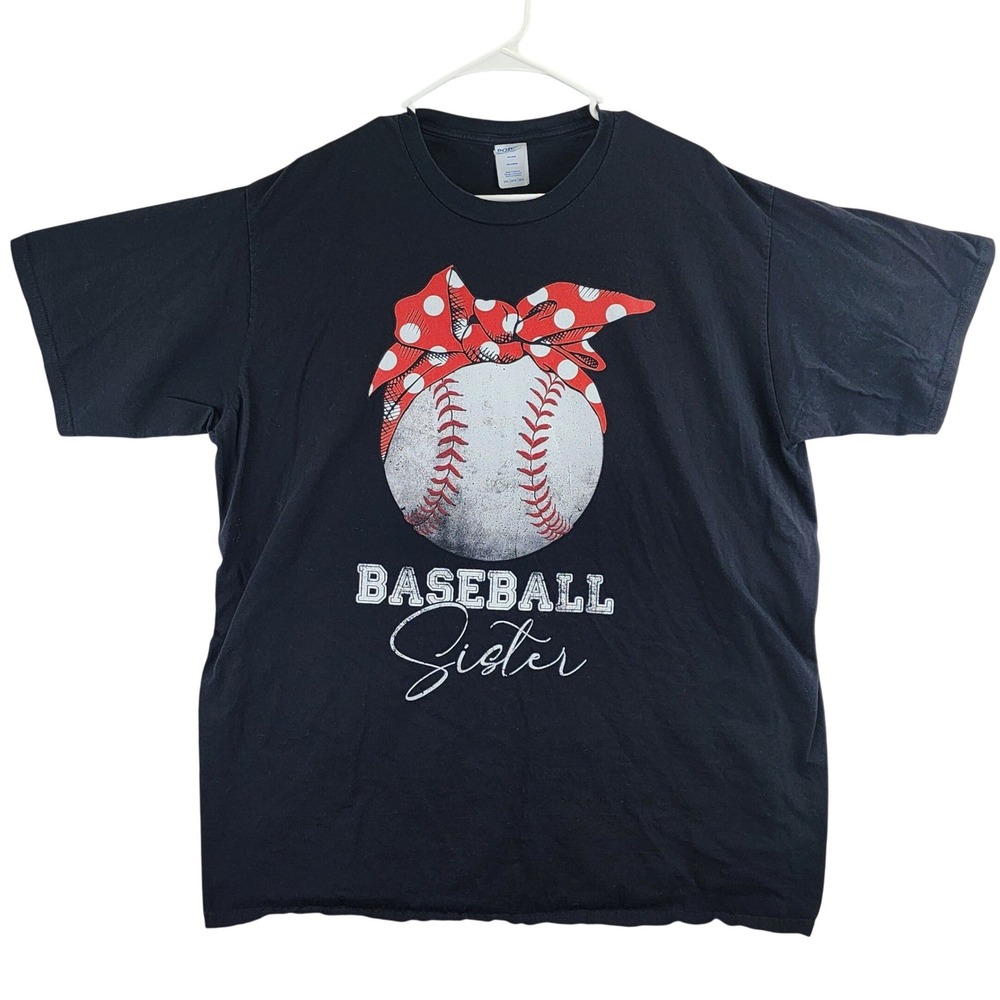 Port & Company Baseball Sister Graphic T-Shirt Black 3XL Short‎ Sleeve PC450